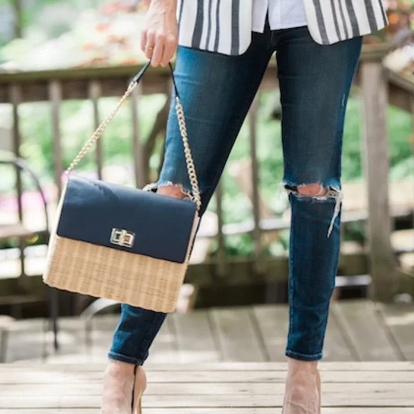 Talbots wicker shoulder bag purse spring bag NWT - Picture 2 of 10